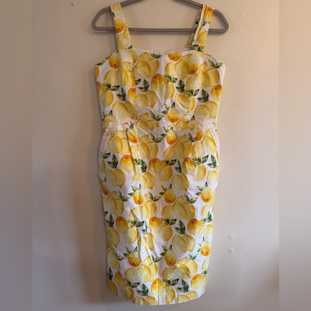 Yellow Lemon Print Sundress - Women